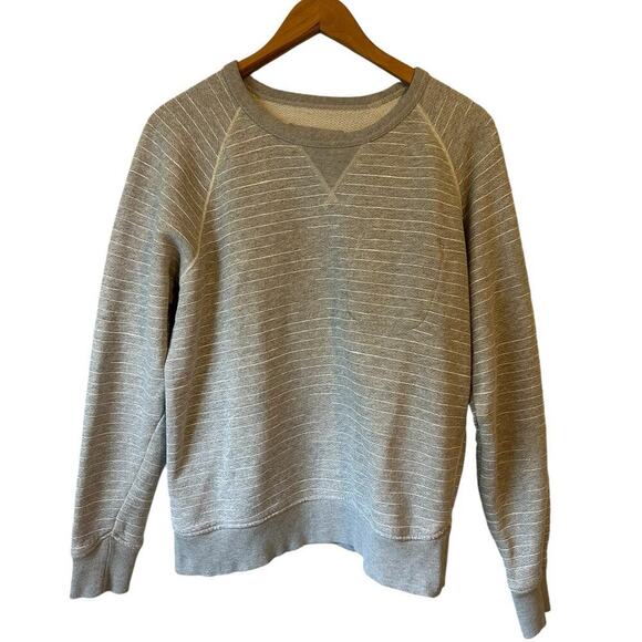 OUTERKNOWN Men's Grey Striped Pullover Sweatshirt - Large - Picture 2 of 8